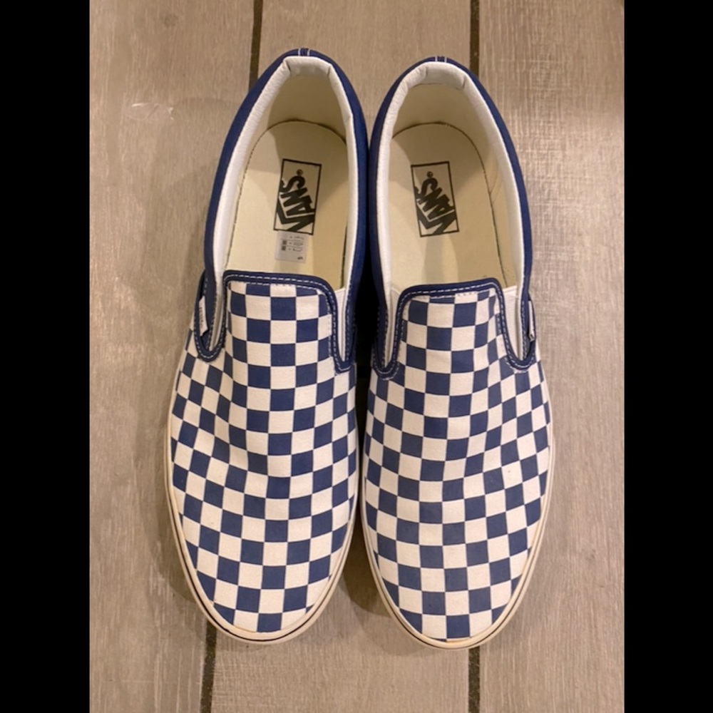 Men's size 13 vans navy and white checker